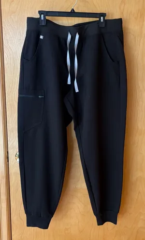 FIGS Zamora Jogger Scrub Pants Womens Large Black FIONx W18SW2005 thumbnail 1