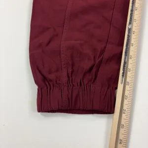 Madewell Pants Womens M Red Twill Relaxed Jogger Elastic Waist Cuffed Pockets thumbnail 4