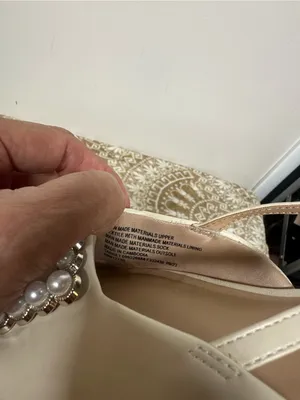 a new day Cream Pearl-Embellished Pointed Slingback Flats thumbnail 5