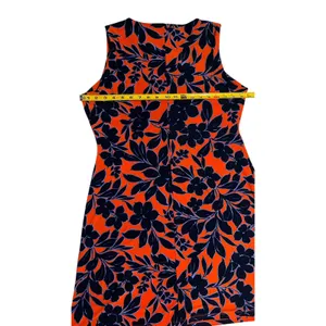 Tommy Hilfiger Orange Navy Blue Floral Sleeveless Sheath Dress Size 14 thumbnail 6