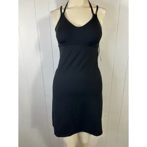Athleta Scoop Swim Workout Mini Dress in Black Size XS Beach Gym Run NWT thumbnail 3