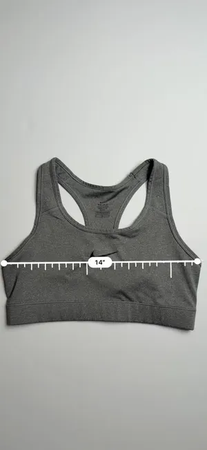 Nike Women's Gray Center Swoosh Racerback Dri-Fit Sports Bra Size M thumbnail 3