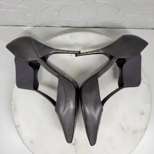 Elizabeth & James Stiletto Heels Womens 8 Gray Leather T-Strap Metal Spike Heel thumbnail 11