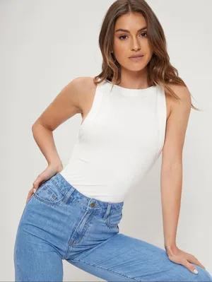 SheIn Sleeveless White Tank Top thumbnail 3