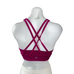 Lululemon Women's Pink Strappy Cross Yoga Athletic Sports Bra Crop Top Size 4 thumbnail 4