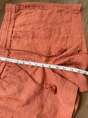 Ann Taylor LOFT 100% linen shorts pink Drawstring Elastic Waist women’s size L thumbnail 10