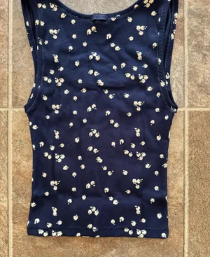 Skims Cotton Rib Tank Navy Daisy Print Small thumbnail 9