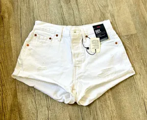 Levi's 501 Premium Collection white shorts size 27. thumbnail 1