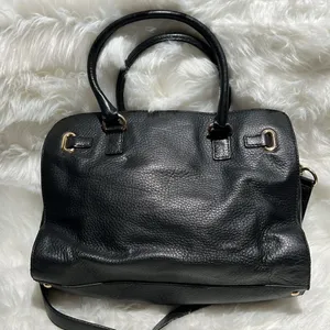 MICHAEL KORS Tumbled Black Leather Crossbody‎ Satchel Gold Hardware A27 thumbnail 6