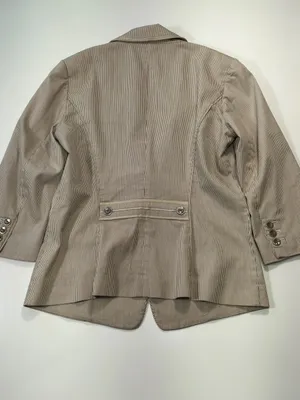 White House Black Market Taupe Blazer with Notch Lapel Size 8 thumbnail 7