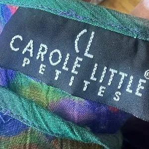 Vintage Carole Little Beaded Fringe Blouse Abstract Floral Size 14 thumbnail 6