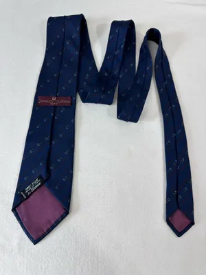 Vintage Charles Jourdan Paris Silk Tie Blue Office Luxury Designer Neck Tie thumbnail 5