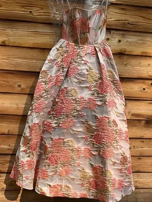 MAC DUGGAL 69169 Pink Strapless Floral Brocade Ball Gown With Pockets Size 2 thumbnail 10