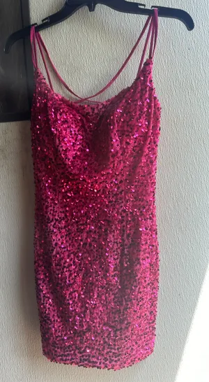 Hot Pink Short Homecoming Dress thumbnail 1