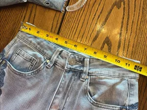 Bayeas Los Angeles High-Waist Light Blue Embroidered Wide-Leg Jeans New thumbnail 11