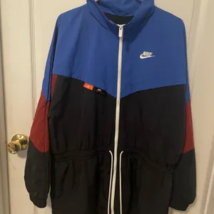 Nike Black and Blue Windbreaker with Red Accents thumbnail 1