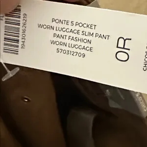 Chico's Faux Suede Worn Luggage 5 Pocket Ponte Slim‎ Pants NWT Size 4 R thumbnail 8