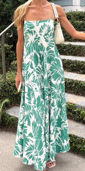 Boutique Green Floral Maxi Dress thumbnail 1