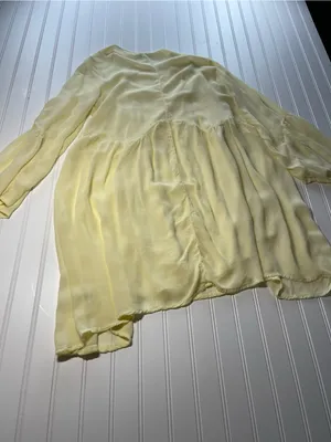 Anthropologie LACAUSA‎ Butter Yellow Sunday Seashell Babydoll Tunic Dress thumbnail 9