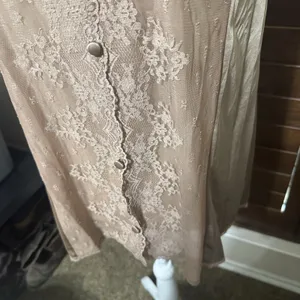 VTG Vanity Fair Brown Lace Nylon Babydoll nightie shirt sz M top 60s Chiffon thumbnail 4