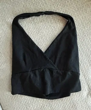 Women's Black Halter V thumbnail 1
