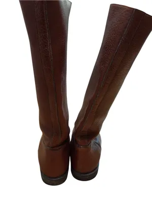 Eddie Bauer Brown Leather Tall Riding Boots Vibram Sole Women Approx US 8 EU 39 thumbnail 5