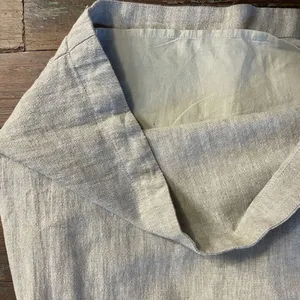 Abercrombie & Fitch Linen Blend Asymmetrical Ruched Square Neck Dress XL🧡🎀 thumbnail 9