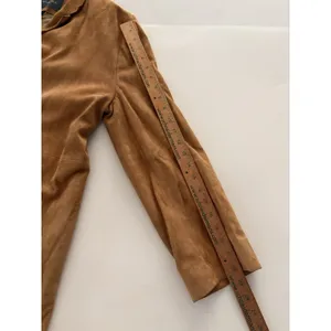 Vintage Y2K Banana Republic Genuine Leather Suede Coat Women Large Brown Jacket* thumbnail 7
