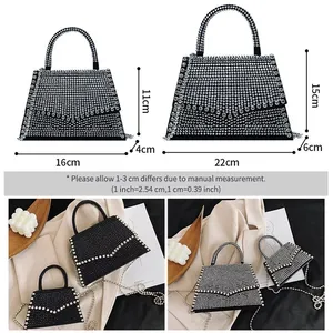 22cm Hobo Clutch Evening Cross Body Bling Luxury Glitter Diamond Black Sparkle Bag Handbag Clutch Purse New Chain thumbnail 8