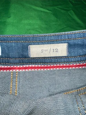 Pilcro and the Letterpress Dark Blue Denim Mini Skirt with Front Zippers size 12 thumbnail 4
