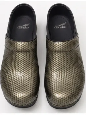 Dansko Patent Geometric Embossed Professional Clogs Shoes Green Nursing Size 10 thumbnail 1