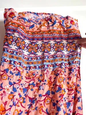 Umgee Peach Floral Boho Jumpsuit Tie Straps Beach Vacation Colorful Hippie thumbnail 4