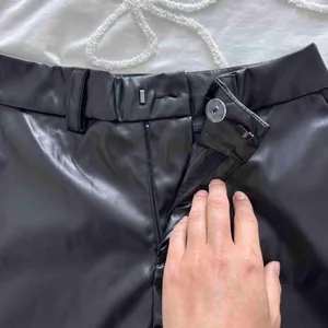 Shein Faux Leather Shorts Black thumbnail 4