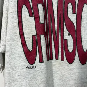 Vintage 90s Alamama Crimson Tide Roll Tide Gray Cropped T-Shirt Large L Football thumbnail 2
