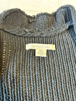 American Eagle Over sized Cozy Open-Front Women's Cardigan Sweater - Black thumbnail 3