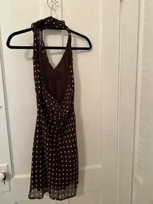 Brown Polka Dot Mini Dress thumbnail 4