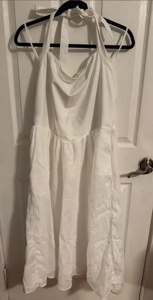 Aerie White Halter Dress thumbnail 1