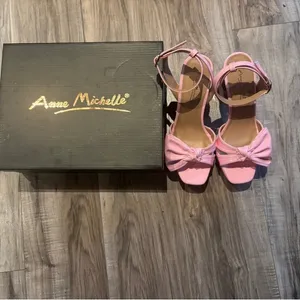 Anne Michelle Elegant Pink Bow High Heels thumbnail 7