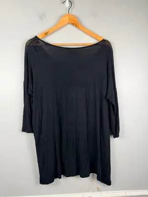 Beyond yoga black v-neck thin 3/4 length sleeves top size small thumbnail 5
