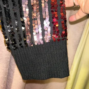 NWT Oliver.O Size M Sequined V Neckline Sweater Black Size M thumbnail 5