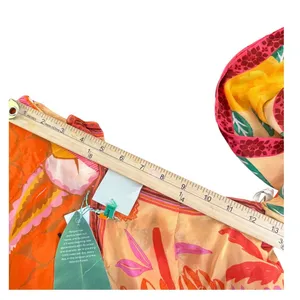 FARM Rio Tropical Print Cutout Midi Dress Womens XXS Orange Sarong NEW thumbnail 9