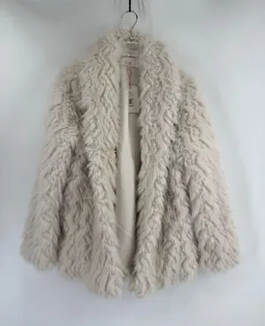 GB cream faux fur coat‎ size medium NWT thumbnail 1