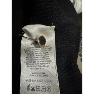 Aritzia Wilfred Black Ribbed Wool Blend Gold Button Front Cardigan Sweater XXS thumbnail 7