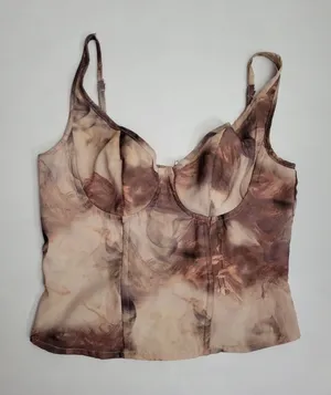 PrettyLittleThing Marble-Print Bustier Top thumbnail 1