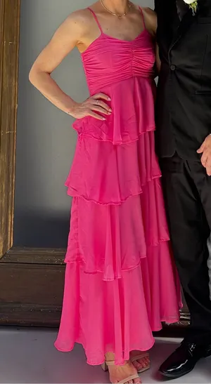Target Women’s Pink Tiered Ruffle Maxi Dress thumbnail 1