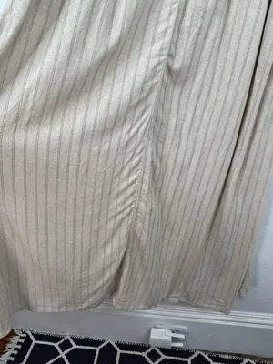 Max Studio London Maxi Skirt Size M Beige Pin Striped Elastic Waist with Pockets thumbnail 4