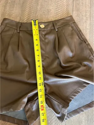 DISSH Faux Leather High Rise Shorts Chocolate Brown Women’s size AU 12 / US 8 thumbnail 11