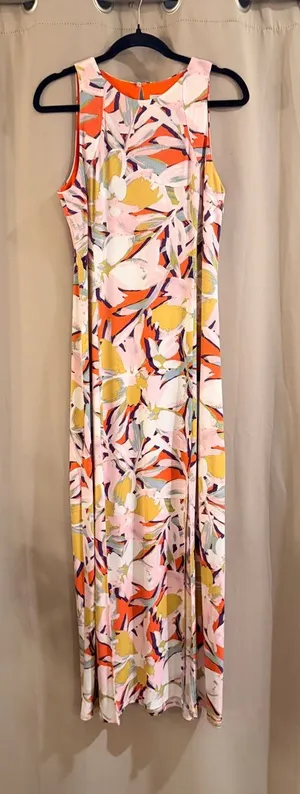 London Style Floral Dress in Pink and Orange thumbnail 1