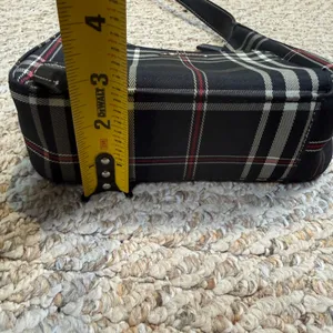 VTG Nine West Black Plaid Shoulder Bag Organizer Mini Purse Y2K Style Punk thumbnail 9