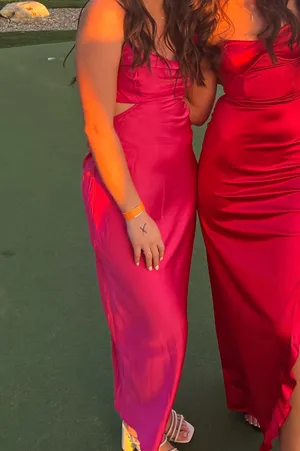 Hello Molly Pink Satin Dress thumbnail 3